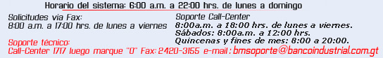 Horario de atenci�n v�a FAX